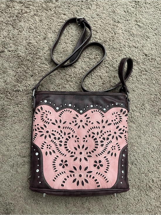 Handbags - Western Laser-Cut Conceal Carry Crossbody Bag